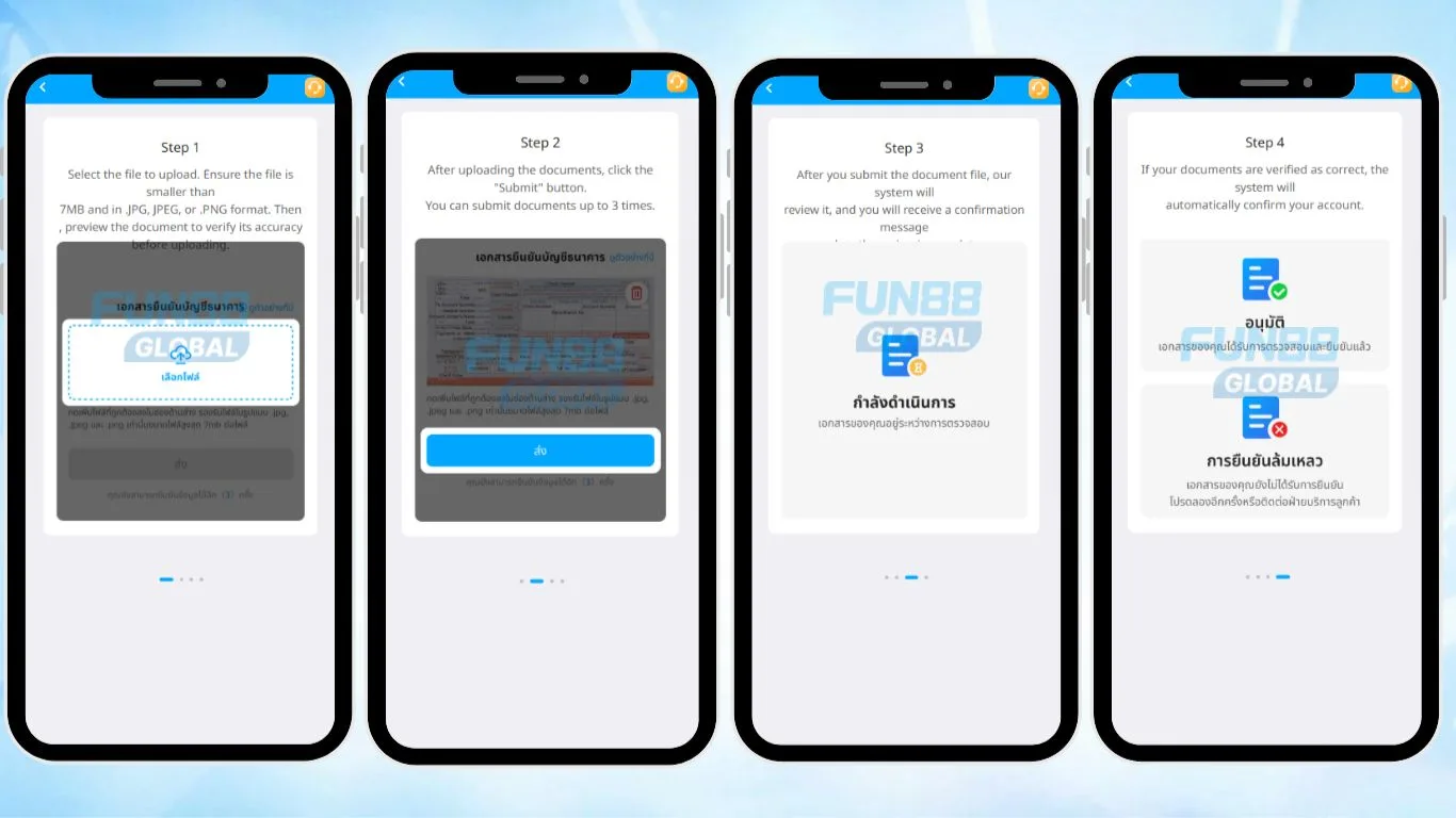 Document upload guidelines for FUN88 KYC process
