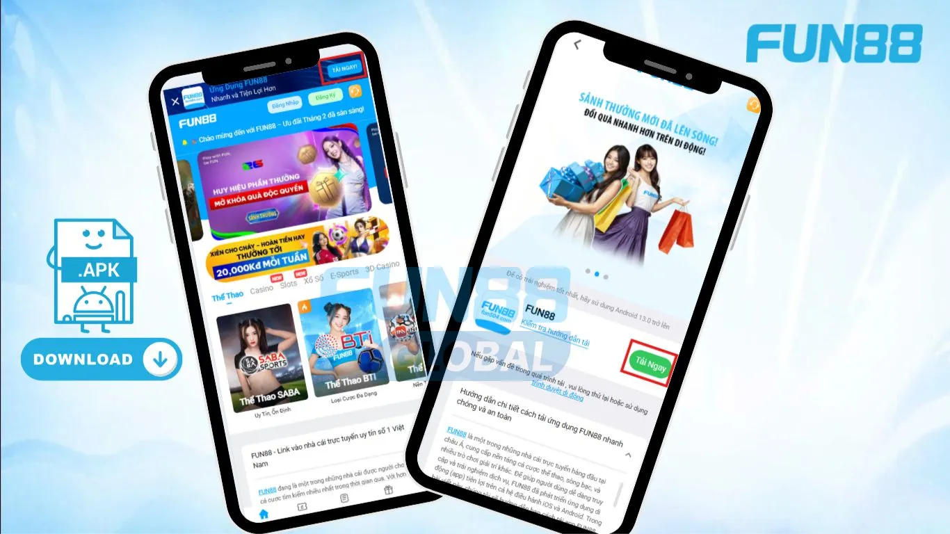 Tải ứng dụng FUN88 Việt Nam qua web di động