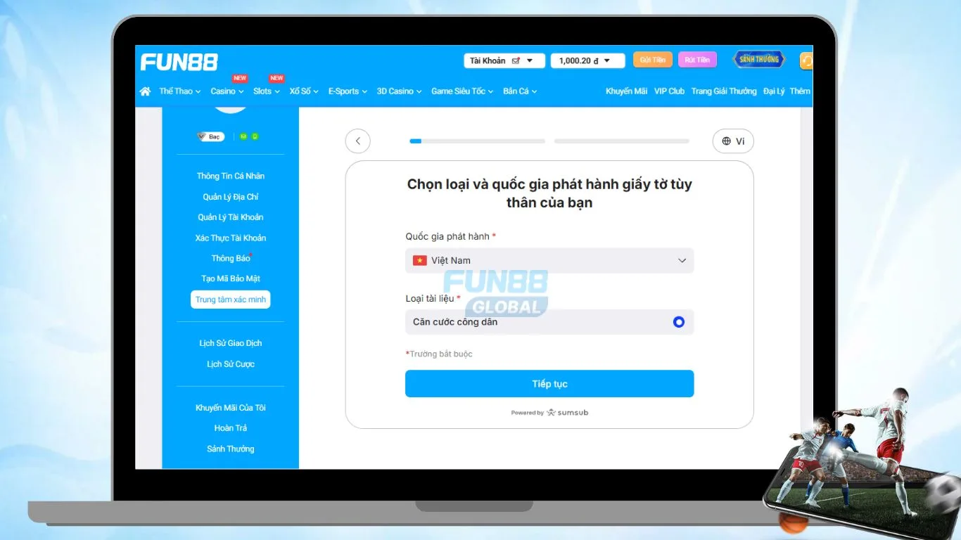 FUN88 Viet Account Verification Process