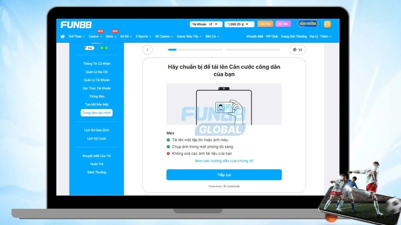 Upload ID for Account Verification