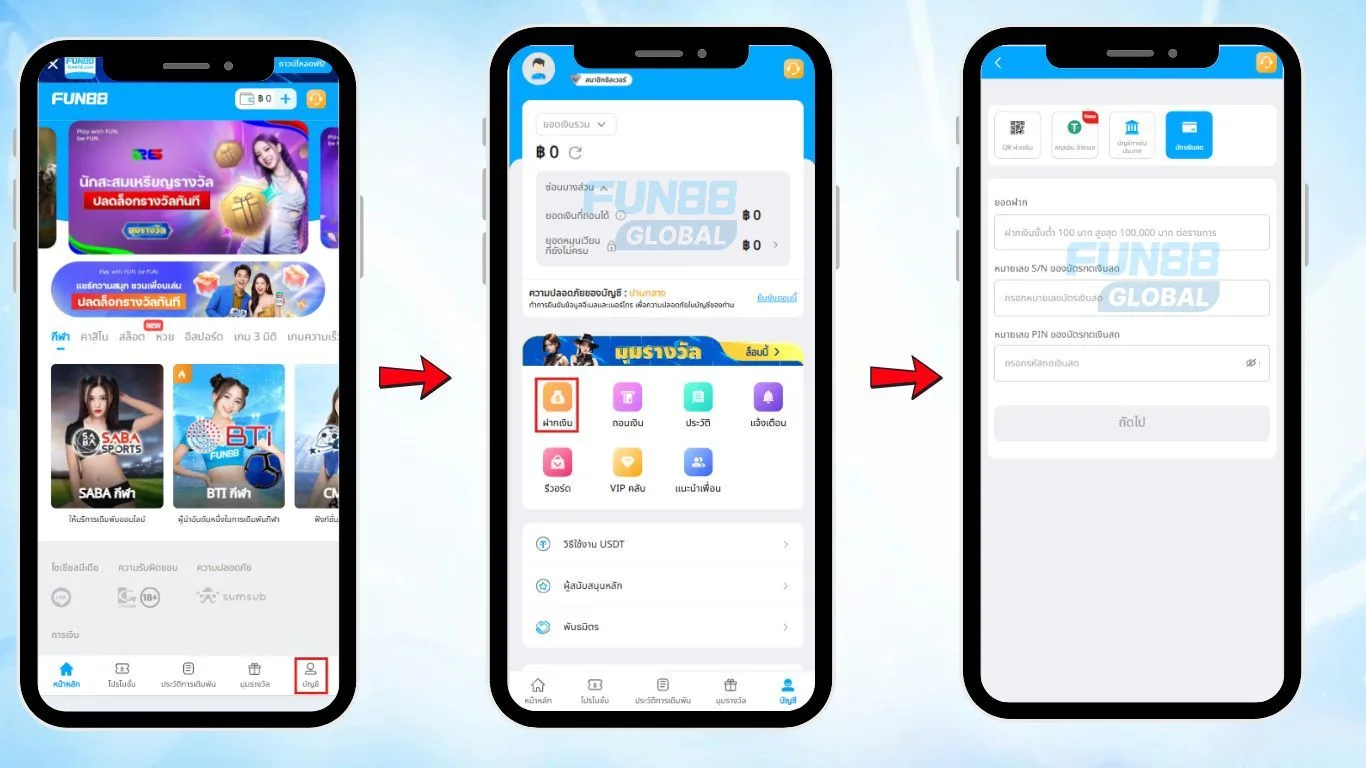 โอนเงินผ่านบัตรเดบิต